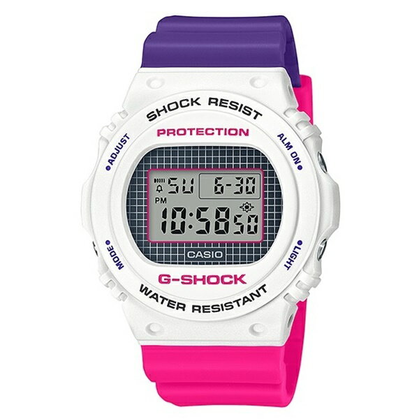 楽天ペアウォッチ 腕時計 ノップルCASIO G-SHOCK Gショック ジーショック カシオ 時計 メンズ レディース 腕時計 デジタル 90年代 90'S ラウンドフェイス ブルー パープル ピンク ジオメトリック SPECIAL COLOR DW-5700THB-7誕生日 ギフト 内祝い 母の日 お祝い