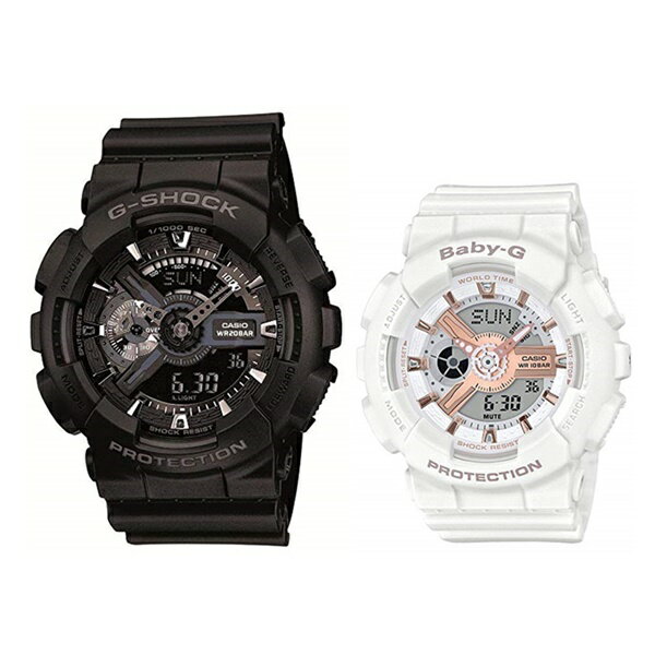 カシオ 腕時計 防水 ペアウォッチ G-SHOCK×BABY-G ジーショック×ベビージー ブラック ホワイト 特別ペアBOX GA-110-1…