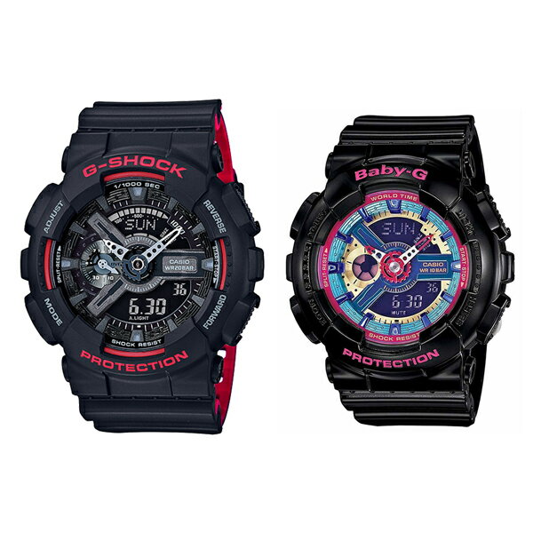 CASIO カシオ G-SHOCK BABY-G Gショック ベビーG 腕時計 ペアウォッチ アナデジ デジタル＆アナログ ブラック 海外モデル GA-110HR-1ABA-112-1A 内祝い 父の日 お祝い