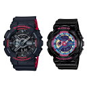 CASIO カシオ G-SHOCK×BABY-G Gショック×ベビーG 腕時計 ペアウォッチ アナデジ デジタル＆アナログ ブラック 海外モデル GA-110HR-1ABA-112-1A 内祝い 母の日 お祝い