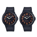 【時計収納ケース付き!】【国内正規品】CASIO カシオ 腕時計 手表 レトロなペアウォッチ チープカシオ チプカシ 同モデル2本組 シンプル アナログ 黒 ブ...