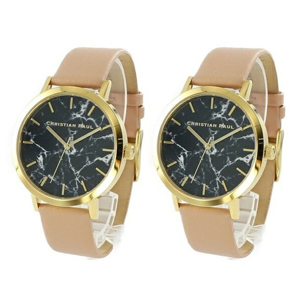 【ペアBOX付き】クリスチャンポール 腕時計 手表 ペアウォッチ メンズ レディース ペア 大理石調 天然皮革 レザー ヌードベージュ MR-04BGMR-04...