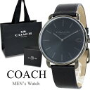 ブランド 紙袋 ショッパー付き コーチ COACH 腕時計 メンズ エリオット ブランド ブラック 革ベルト スリムケース 薄型 軽量 レザーベルト シンプル モダン 通勤 通学 ビジネス カジュアル 時計 プレゼント ギフト 男性 彼氏 ランキング お祝い