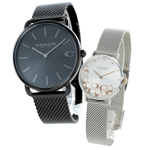 コーチ ペアウォッチ シンプル 腕時計 手表 カップル ペア 小物 結婚ペア プレゼント ブレスレット オシャレ ペアギフト メンズ 父の日 レディース 母の日 時計 ブラック シルバー メッシュ ステンレス 記念日 ランキング お祝い