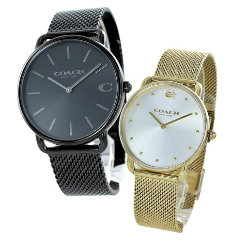 ペアウォッチ ブランド コーチ 腕時計 手表 メンズ 父の日 レディース 母の日 おしゃれ ペア腕時計 シンプル メッシュ ベルト ブラック イエローゴールド お揃い カップル 彼氏 彼女 妻 夫 父 母 誕生日プレゼント 結婚記念日 実用的 ペアギフト おすすめ ランキング お祝い