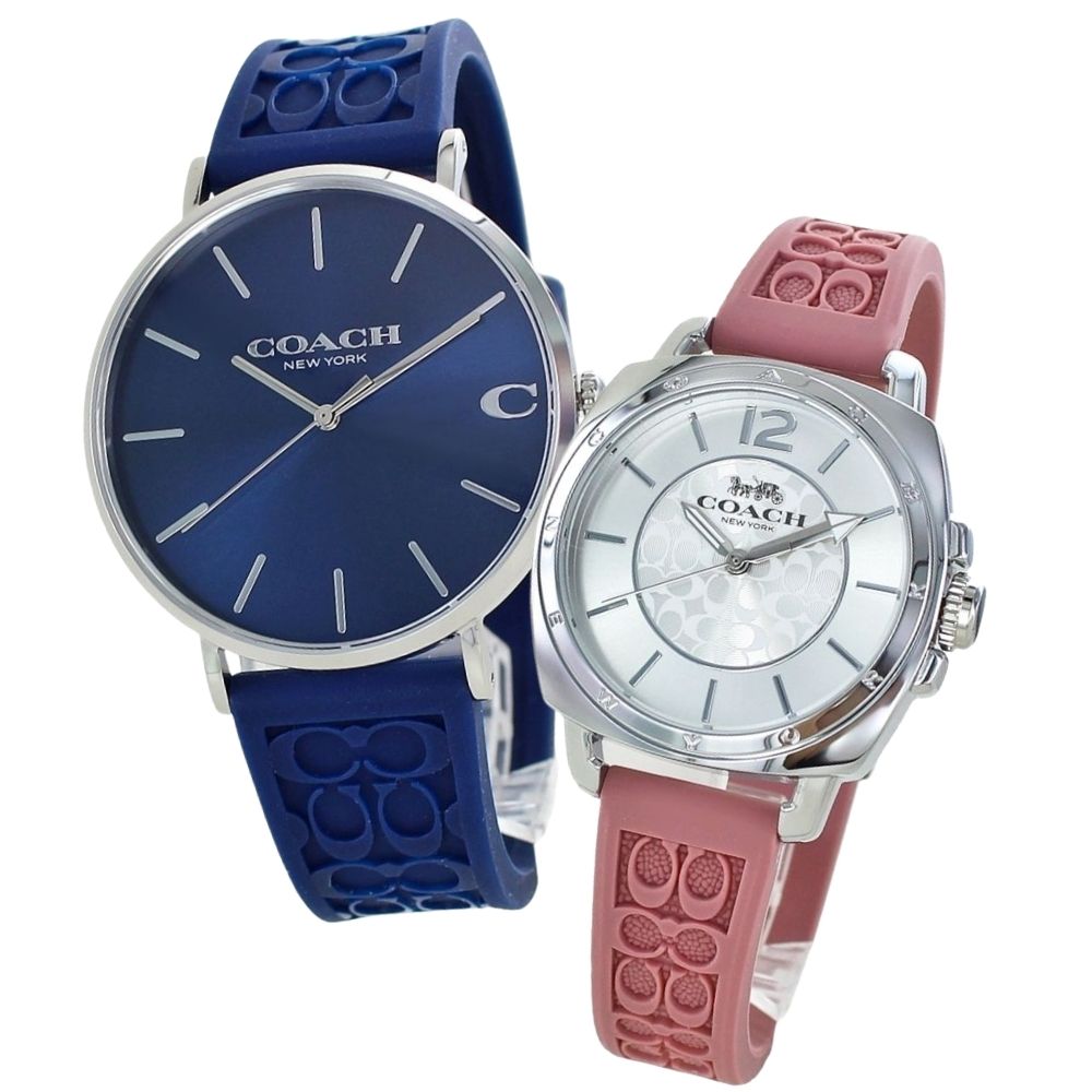 ペアウォッチ コーチ 腕時計 メンズ レディース ペアセット シグネチャー シリコンバンド COACH ネイビー ピンク ギフト プレゼント 誕生日 記念日 カップル 夫婦 ペアギフト ランキング お祝い