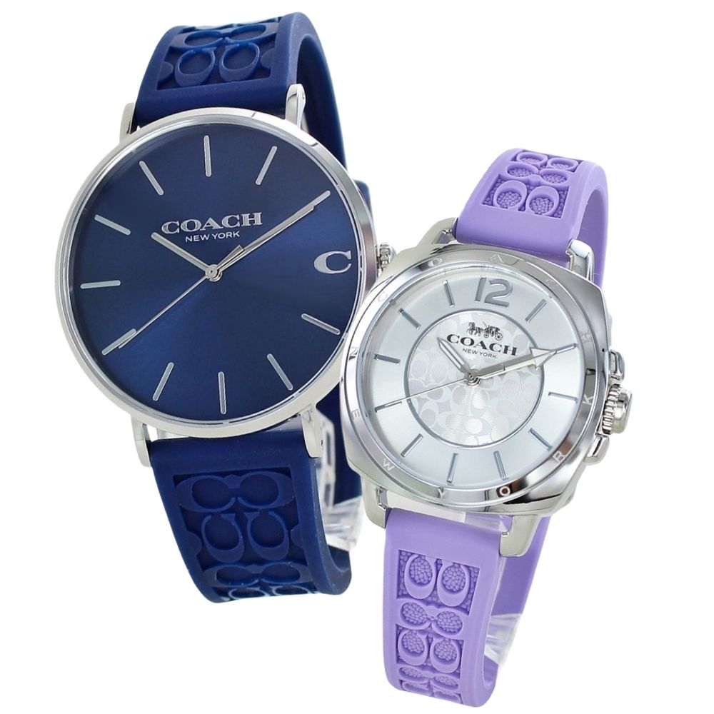 ペアウォッチ コーチ 腕時計 メンズ レディース ペアセット シグネチャー シリコンバンド COACH ネイビー パープル ギフト プレゼント 誕生日 記念日 カップル 夫婦 ペアギフト クリスマスプレゼント ランキング お祝い