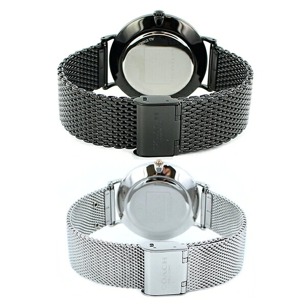 【ペア収納ケース付】コーチ 腕時計 手表 ペアウォッチ チャールズ/ペリー ブラック シルバー メッシュ ステンレス シンプル おしゃれ 1460214814503336 カップル 男女 ペアセット 誕生日 ギフト ランキング お祝い