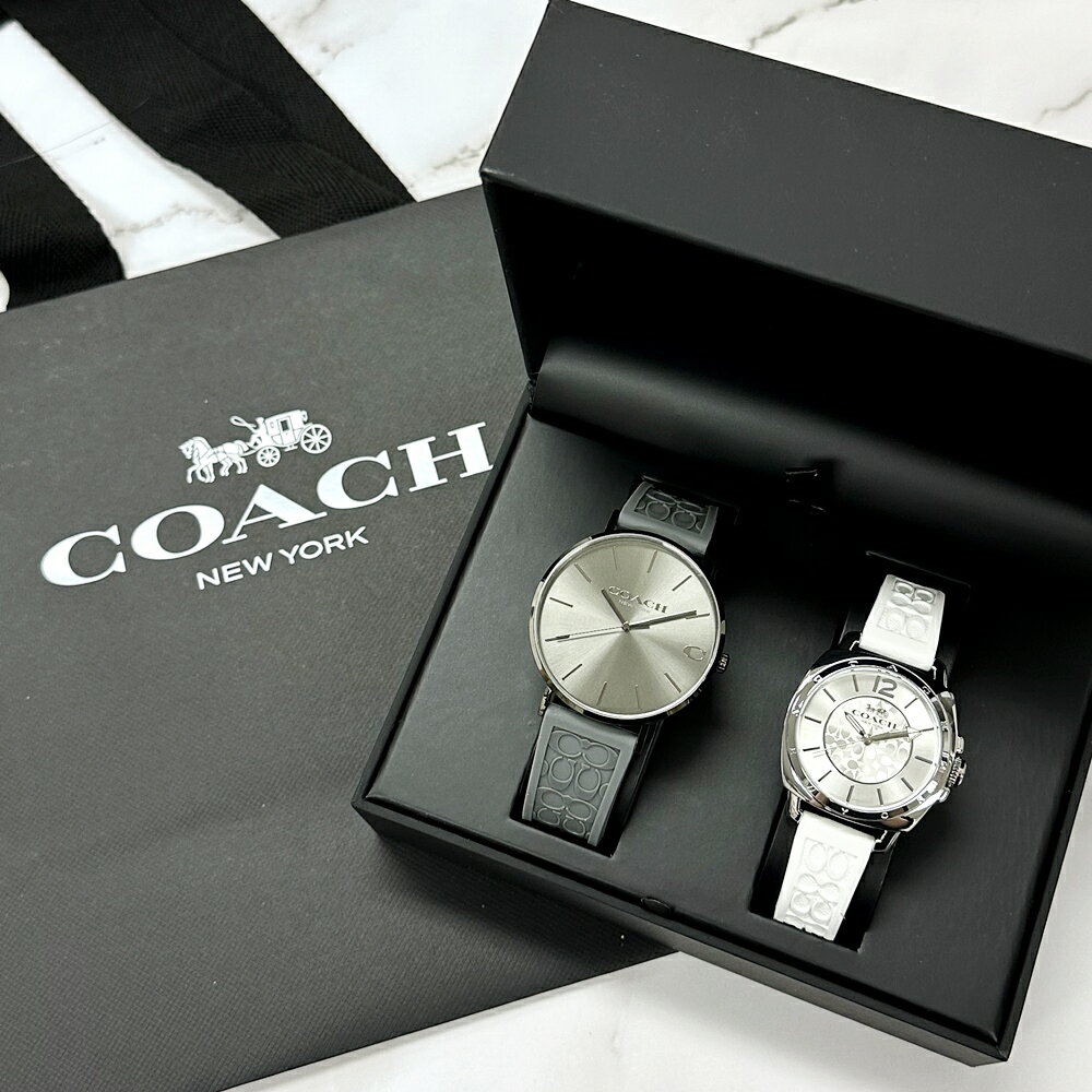 コーチ ペアウォッチ ショッパー付き 純正ペアボックス付き ペア 腕時計 手表 ペアギフト お揃い カップル グレー ホワイト シリコン ラバー おしゃれ ブランド 時計 結婚 婚約 誕生日 記念日 夫婦 両親 ランキング お祝い