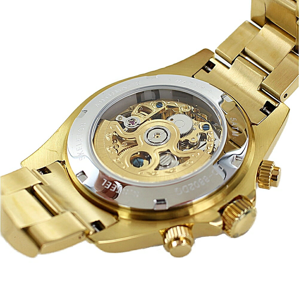 腕時計 メンズ 機械式腕時計 ダニエルアンドダグラス 自動巻き スケルトン オート ゴールド ステンレス 男性 誕生日プレゼント 結婚記念日 夫 父親 電池交換不要 クリスマスプレゼント ランキング お祝い