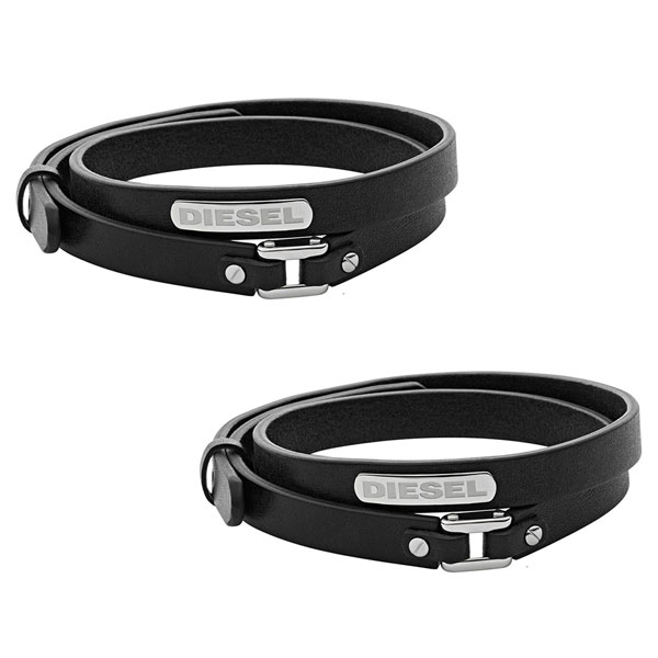 DIESEL ディーゼル ペアブレスレット ファッション アクセ 2重巻き ブラック レザー DX0971040DX0971040 ビジネス 男性 誕生日 ギフ...