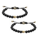DIESEL ディーゼル ペアブレスレット ファッション アクセ ユニセックス メンズ 父の日 レディース 母の日 ビーズ 数珠 ブラック ゴールド DX106...