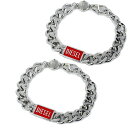 ペア ブレスレット ディーゼル アクセサリー ペアルック カップル 夫婦 プレゼント Diesel ブランド チェーンブレスレット シルバー ペアブレスレット ...