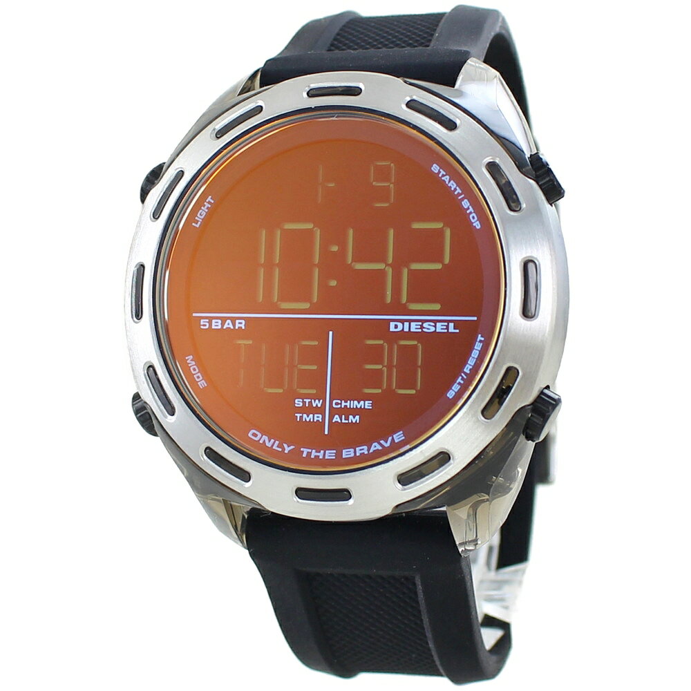 腕時計 ディーゼル（メンズ） デジタル スポーツ 海外 出張 旅行 ビッグフェイス シリコンストラップ プレゼント 腕時計 メンズ ディーゼル レインボー ブラック 内祝い 父の日 お祝い
