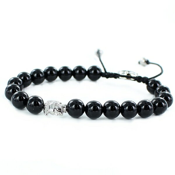 DIESEL ディーゼル ブレスレット アクセサリー ユニセックス メンズ レディース アクセ ブラック シルバー 数珠タイプ 天然石 レザー DX107004...