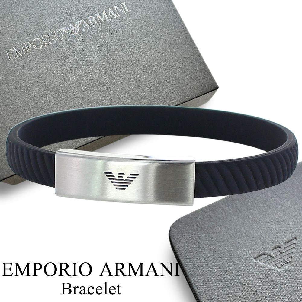 エンポリオアルマーニ ラバー ブレスレット メンズ 父の日 レディース 母の日 シンプル ブラック おしゃれ イーグル ロゴ ユニセックス アクセサリー 彼氏 ...