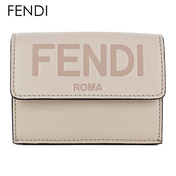 フェンディ 財布（レディース） フェンディ FENDI メンズ レディース ユニセックス 三つ折り財布 ミニ財布 8M0395 AAYZ F1BA9 ブランドロゴ ベージュ レザー 内祝い 母の日 お祝い