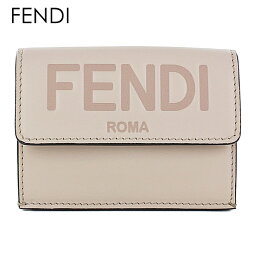 フェンディ ミニ財布 レディース フェンディ FENDI メンズ レディース ユニセックス 三つ折り財布 ミニ財布 8M0395 AAYZ F1BA9 ブランドロゴ ベージュ レザー 内祝い 母の日 お祝い