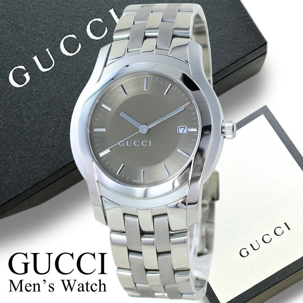 グッチ 腕時計 メンズ Gクラス 37mm ブラウン シルバー サファイアガラス クオーツ 日付表示 GUCCI G-Class プレゼント ギフト 成人 卒業 入学