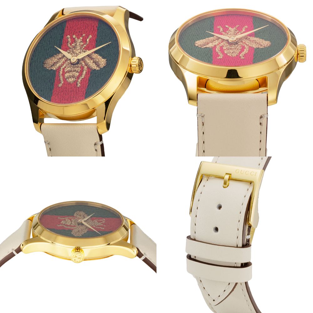 ペアウォッチ グッチ 腕時計 手表 メンズ 父の日 レディース 母の日 高級腕時計 Gタイムレス 蜂 BEE 刺繍 ホワイト カーフレザー ゴールド レッド グリーン ラグジュアリー お揃い 夫婦 カップル 思い出 贈り物 記念日 サプライズ ギフト 誕生日プレゼント ランキング お祝い