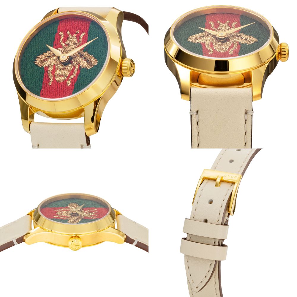 ペアウォッチ グッチ 腕時計 手表 メンズ 父の日 レディース 母の日 高級腕時計 Gタイムレス 蜂 BEE 刺繍 ホワイト カーフレザー ゴールド レッド グリーン ラグジュアリー お揃い 夫婦 カップル 思い出 贈り物 記念日 サプライズ ギフト 誕生日プレゼント ランキング お祝い