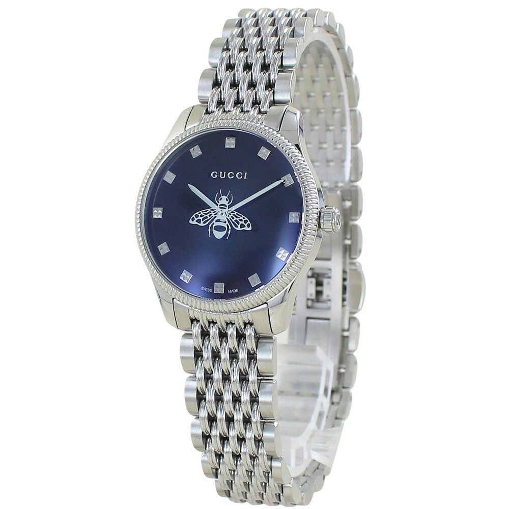 グッチ 腕時計 レディース Gタイムレス ビー 蜂 ブラック シルバー 29mm サファイアガラス クオーツ GUCCI G-Timeless 妻 彼女 誕生日 記念日 プレゼント ギフト 自分へのご褒美 成人 卒業 入学