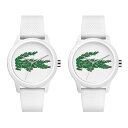 LACOSTE ラコステ 腕時計 手表 ペアウォッチ メンズ 父の日 レディース 母の日 ワニロゴ ホワイト ラバー カップル お揃い ペア腕時計 夫婦 両親 ...