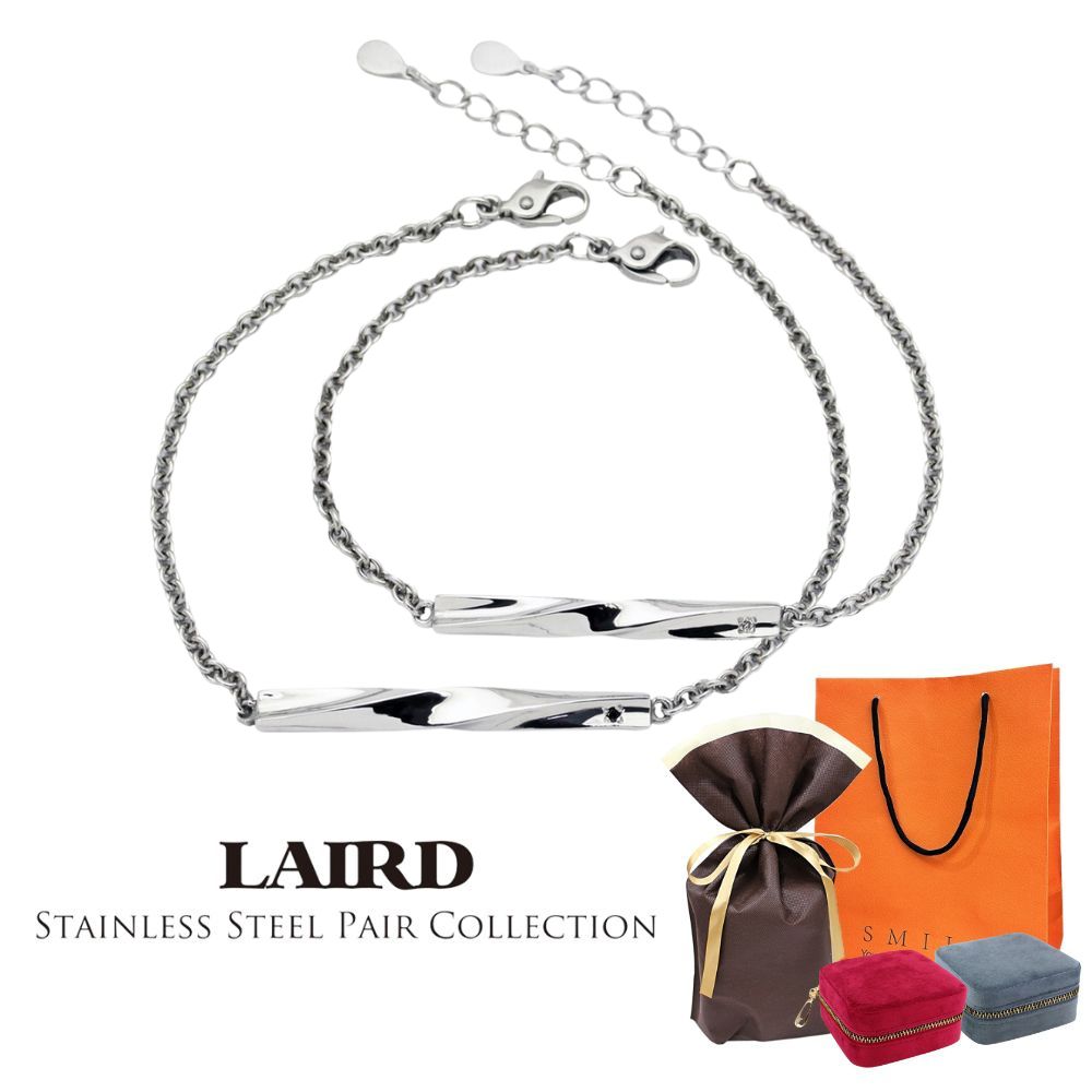 ラッピング済 ギフトセット レアド ペアブレスレット ステンレス ジュエリーケース付き 金属アレルギー対応 ペア カップル 2個セット ステンレス ダイヤモンド...