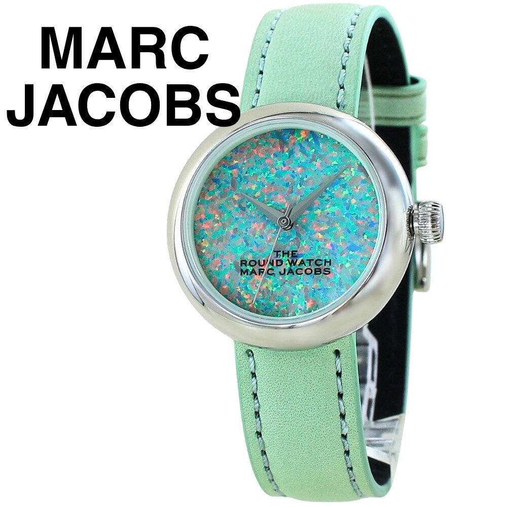 マークジェイコブス 腕時計 レディース ブランド プレゼント 彼女 妻 誕生日 ギフト MARC JACOBS THE ROUND WATCH 32mm ミントグリーン レザー 成人 卒業 入学