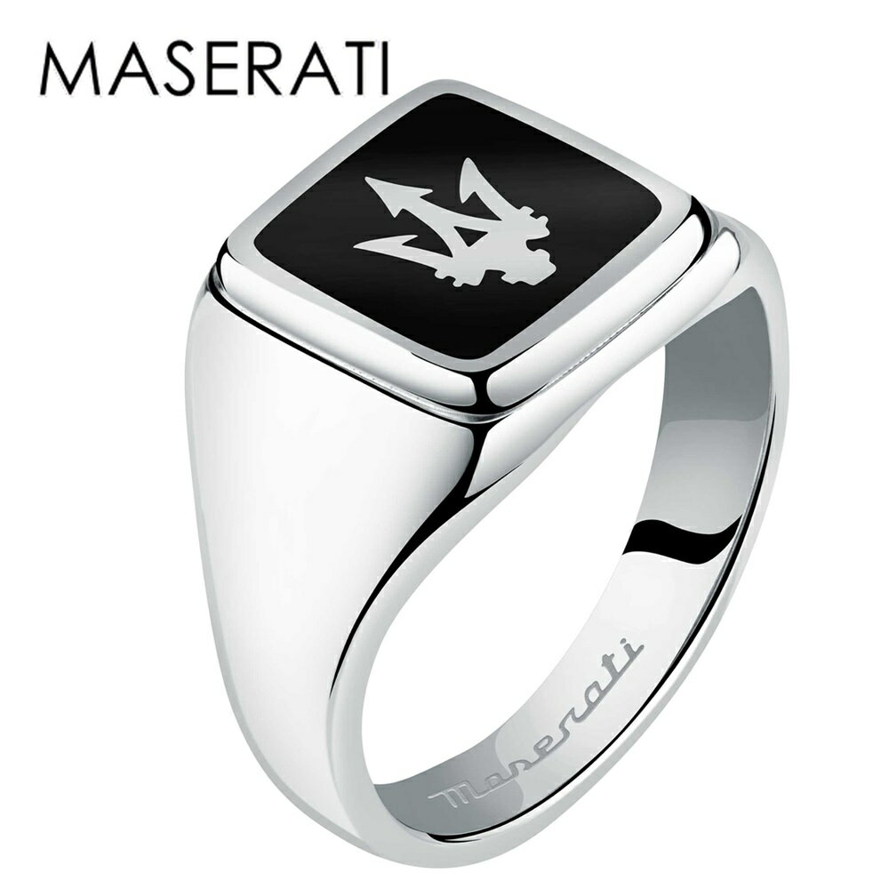 Maserati マセラティ マセラッティ メンズ リング 指輪 男性 おしゃれ シャツ スーツ 紳士服 ビジネス 誕生日 プレゼント 高級 イタリア ブランド シルバー ブラック 25号 合格 入学 卒業 社会人 記念日 母の日 父の日 2022