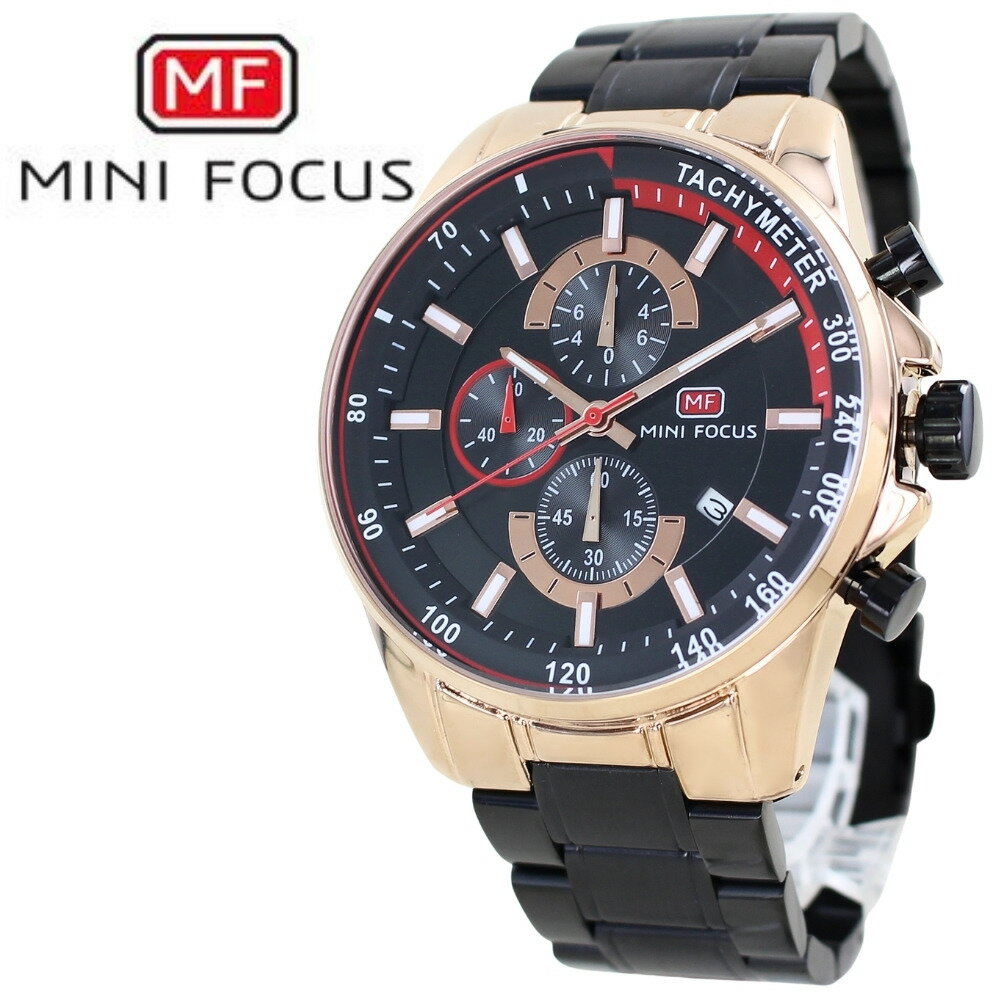 正規品 MINI FOCUS メンズ腕時計 クロノグラフ クォーツ 日付表示 ステンレスバンド かっこいい 腕時計 手表 メンズ 父の日 ブラック ローズゴールド 高級感 おしゃれ ビジネス カジュアル 誕生日 プレゼント 男性 旦那 彼氏 ギフト 就職祝い 成人 卒業 入学(2.0)