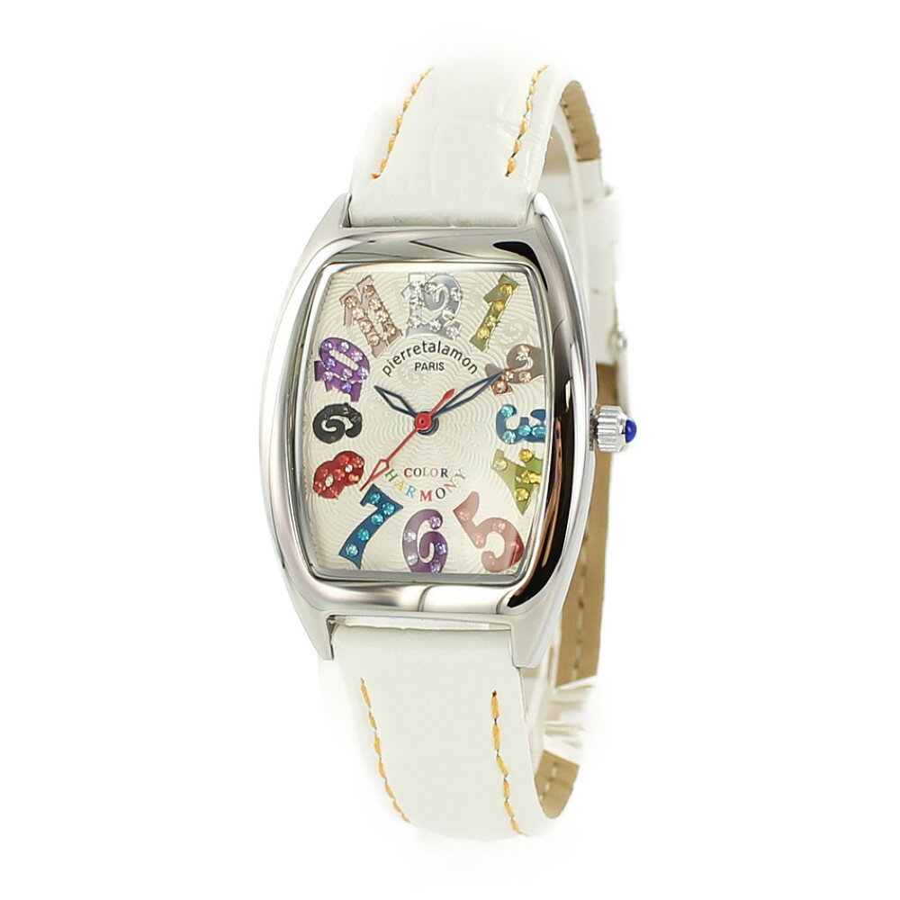ピエールタラモン 時計 レディース 腕時計 キュービックジルコニア ホワイト クロコ レザー シルバー PT-8500L-1 WH 誕生日 ギフト 内祝い 母の日 お祝い
