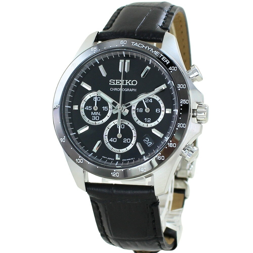 国内正規品 セイコー 腕時計 手表 メンズ 多機能ウォッチ スピリット ブラック 黒 レザー フォーマル ビジネス 仕事 男性 時計 高級感 就職 還暦祝い 退職 誕生日プレゼント お祝い 記念日 ギフト 成人 卒業 入学