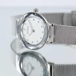 スカーゲン 腕時計（レディース） スカーゲン 時計 レディース 腕時計 スティール スワロフスキー シルバー ホワイト 456SSS ビジネス ユニセックス 誕生日 ギフト 内祝い 母の日 お祝い