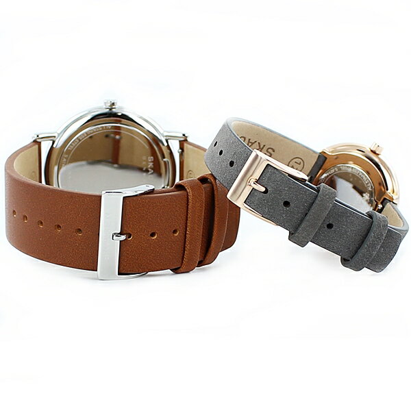 ギフト セット 夫婦 両親 カップル プレゼント カジュアル ペア ウォッチ 腕時計 手表 メンズ レディース スカーゲン ブラウン グレー レザー 革 クリスマスプレゼント ランキング お祝い