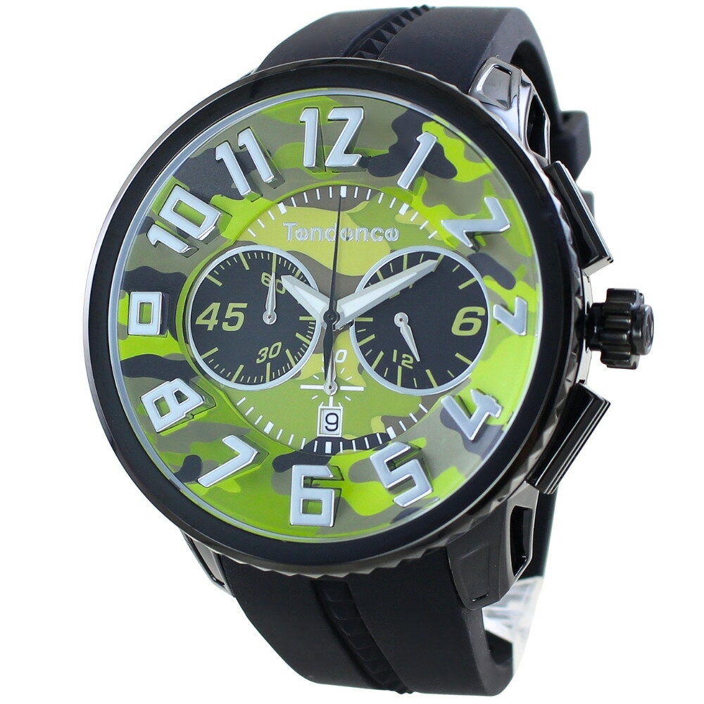 テンデンス 腕時計 メンズ 迷彩 迷彩 ビッグフェイス 50mm かっこいい 大きめ 存在感 クロノグラフ カモフラージュ プレゼント ギフト 男性 彼氏 旦那 誕生日 記念日 Tendence 時計 クリスマスプレゼント ランキング お祝い