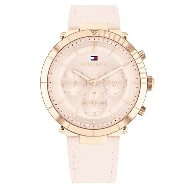 プレゼント トミーヒルフィガー 腕時計 レザーバンド ユニセックス メンズ レディース 時計 曜日 日付 カレンダー ピンク 合格 入学 卒業 社会人 記念日 母の日 父の日 2022