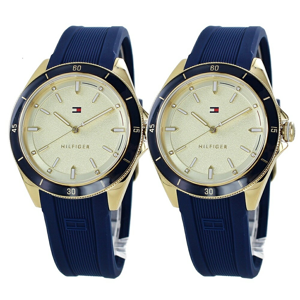 ペアギフト ペアウォッチ トミーヒルフィガー 腕時計 手表 ブルー ラバー ペア カップル 記念日 誕生日..