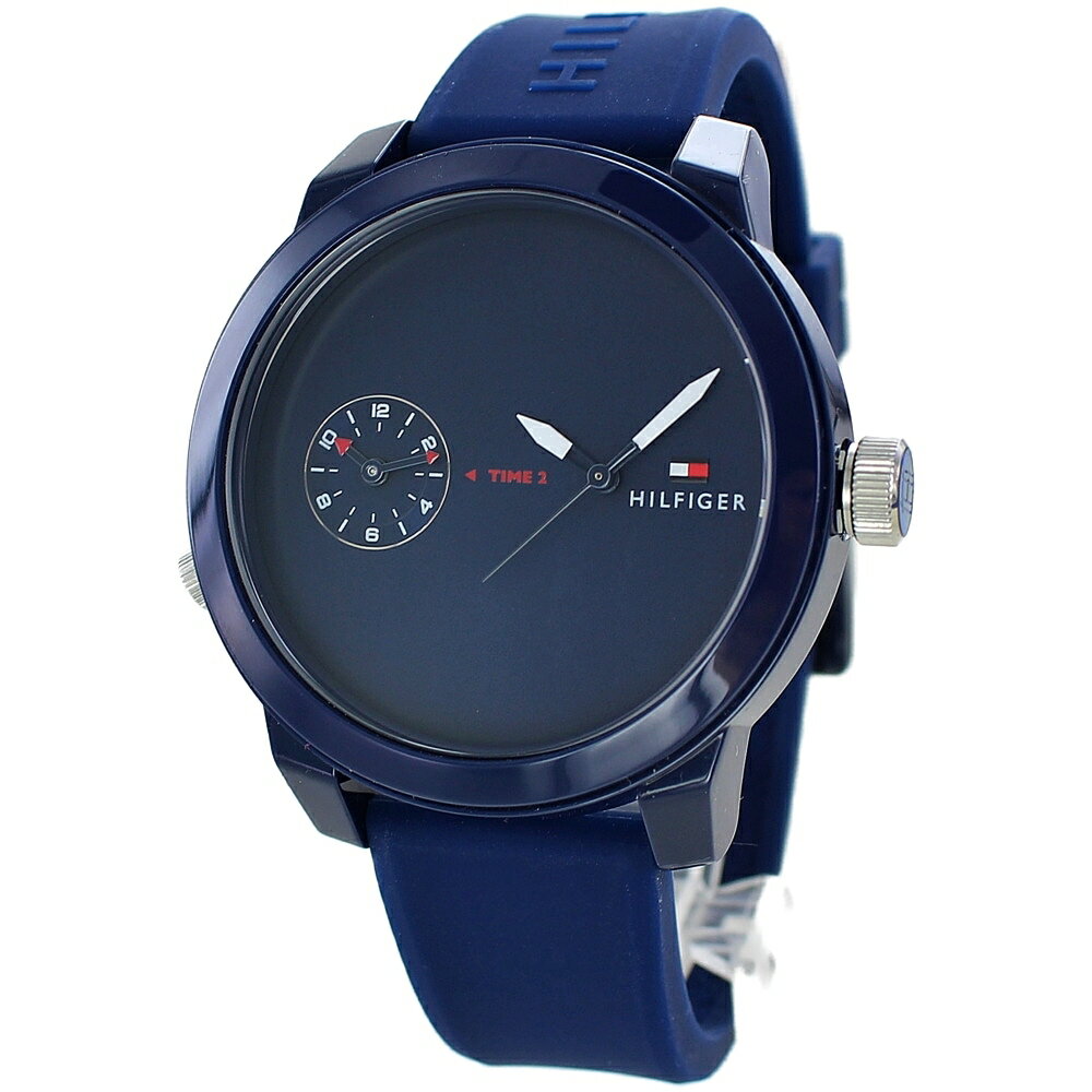 楽天ペアウォッチ 腕時計 ノップルトミーヒルフィガー メンズ レディース 腕時計 ユニセックス 旅行に便利 デュアルタイム ネイビー ブルー ラバー 青い時計 ペアもおすすめ 1791325ユニセックス 時計 誕生日 ギフト 内祝い 父の日 お祝い