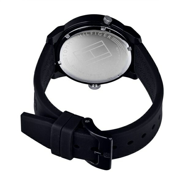 【時計収納ケースつき】トミーヒルフィガー 腕時計 手表 ペアウォッチ 男女兼用 同モデル2本 旅行に便利 デュアルタイム ブラック 黒 ラバー 17913261791326 ビジネス ペアセット カップル 男女 時計 誕生日 ギフト クリスマスプレゼント ランキング お祝い