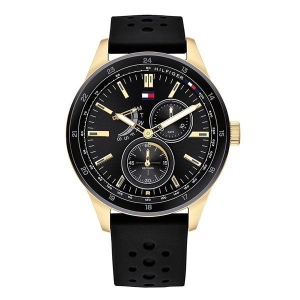 トミーヒルフィガー トミーヒルフィガー 時計 メンズ 腕時計 Austin オースティン 44ミリ ゴールド ブラック シリコン 1791636 ビジネス 男性 時計 誕生日 ギフト 内祝い 父の日 お祝い