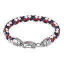 トミーヒルフィガー ブレスレット ファッション アクセサリー メンズ 父の日 アクセ シルバー マルチカラー レッド ネイビー ホワイト 編み込み レザー 革 ...
