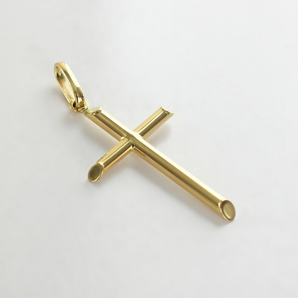 18金 ペンダントトップ ネックレス チャーム K18 18K クロス 十字架 シンプル レディース お守りジュエリー ゴールド ツートーン 幸運 お守り アイテム 金 プレゼント ペンダントヘッド トップのみ プレゼント 女性 母 妻 誕生日 婚約 結婚記念日 ギフト 卒業 入学 お祝い