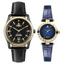 ヴィヴィアン ウエストウッド 腕時計 手表 ペアウォッチ 彼氏 彼女 カップル 40mm/28mm ゴールドケース ブラック ネイビー レザー 革ベルト VV185BKBKVV092NVNV ペアセット 男女 誕生日 ギフト ポイント消化 ランキング お祝い(2)