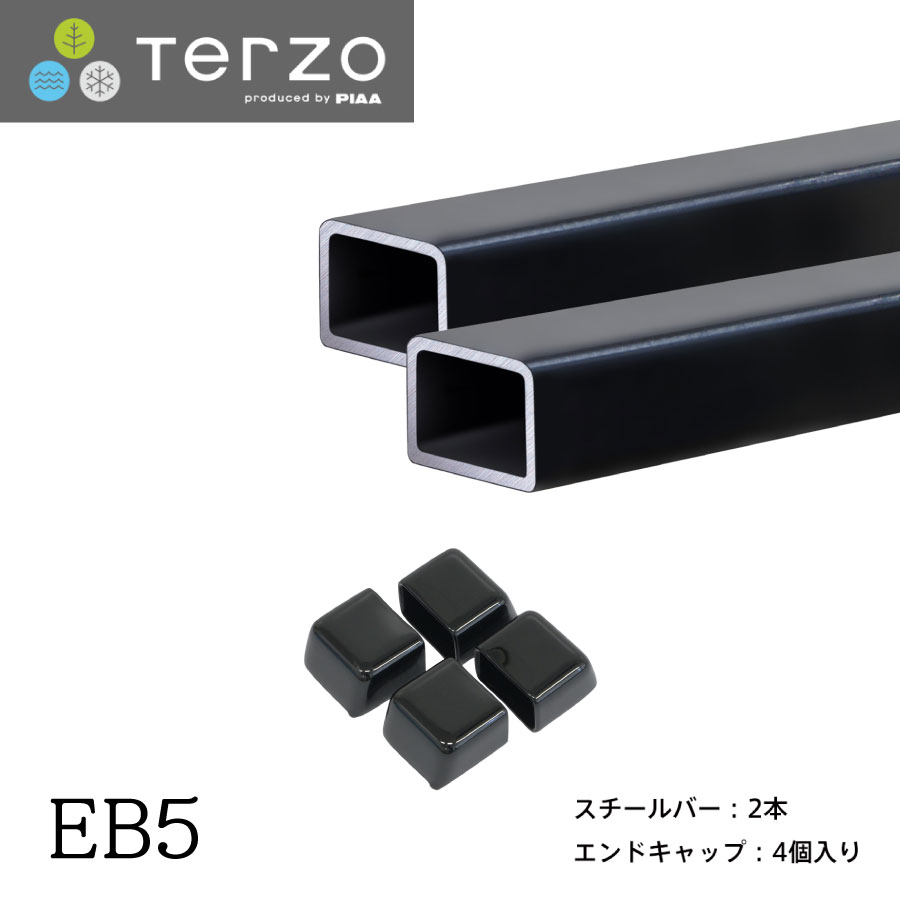 Terzo テルッツォ by PIAA ベースキャリア バー 2本入 スクエアバータイプ ブラック 165cm エンドキャップ付 EB5 ピア