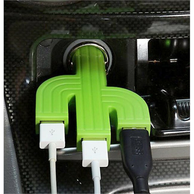 シガーソケット サボテンの形をしたUSB トリプルシガーライターソケット 給電の商品画像 3