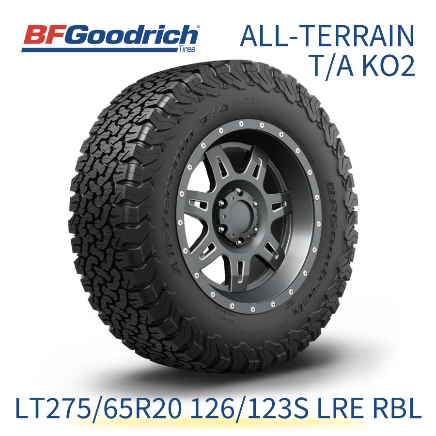 BFGoodrich オールテレーン LT275/65R20 126/123S LRE RBL BFグッドリッチ ALL-TERRAIN T/A KO2 813026 20インチ 単品 タイヤ ライトトラック規格 オンロード＆オフロード ブラックレター オールラウンド ドレスアップ 813026