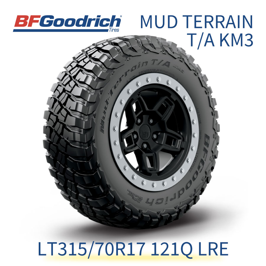 【正規輸入品】BFGoodrich マッドテレーン LT315/70R17 121Q LRE BFグッドリッチ MUD TERRAIN T/A KM3 716240 17インチ 単品 タイヤ ライトトラック規格 オフロード ブラックレター ドレスアップ 657337