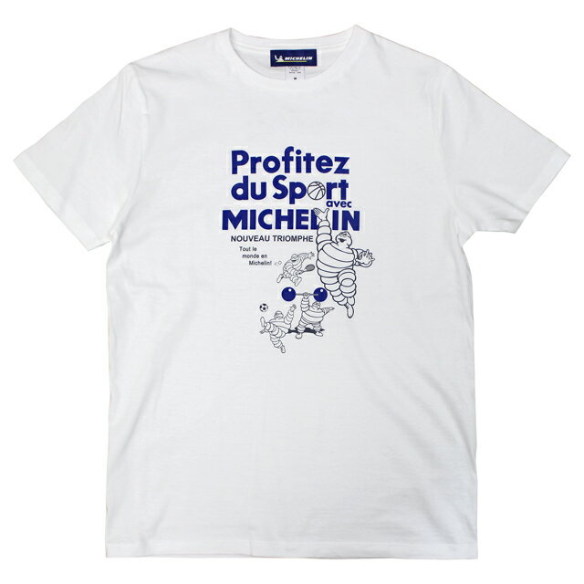 ミシュラン MICHELIN 半袖 Tシャツ Sport スポーツ ホワイト ネイビー ロイヤルブルー 白 紺 青 ビバンダム メール便 ミシュランマン ミシュランガイド