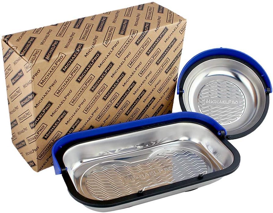 磁気パーツトレイホルダーセット (6インチ & 9-1/2インチ)、ネジ、ボルト、ナット用の2ピース磁気ツー..